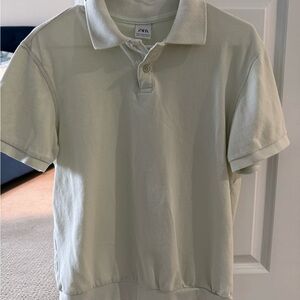 Zara Cream Polo Shirt men’s medium